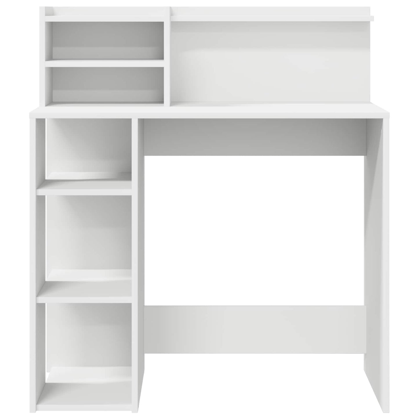 vidaXL Γραφείο με Αποθήκευση με ράφι Λευκό 90 x 48 x 101.5 εκ.