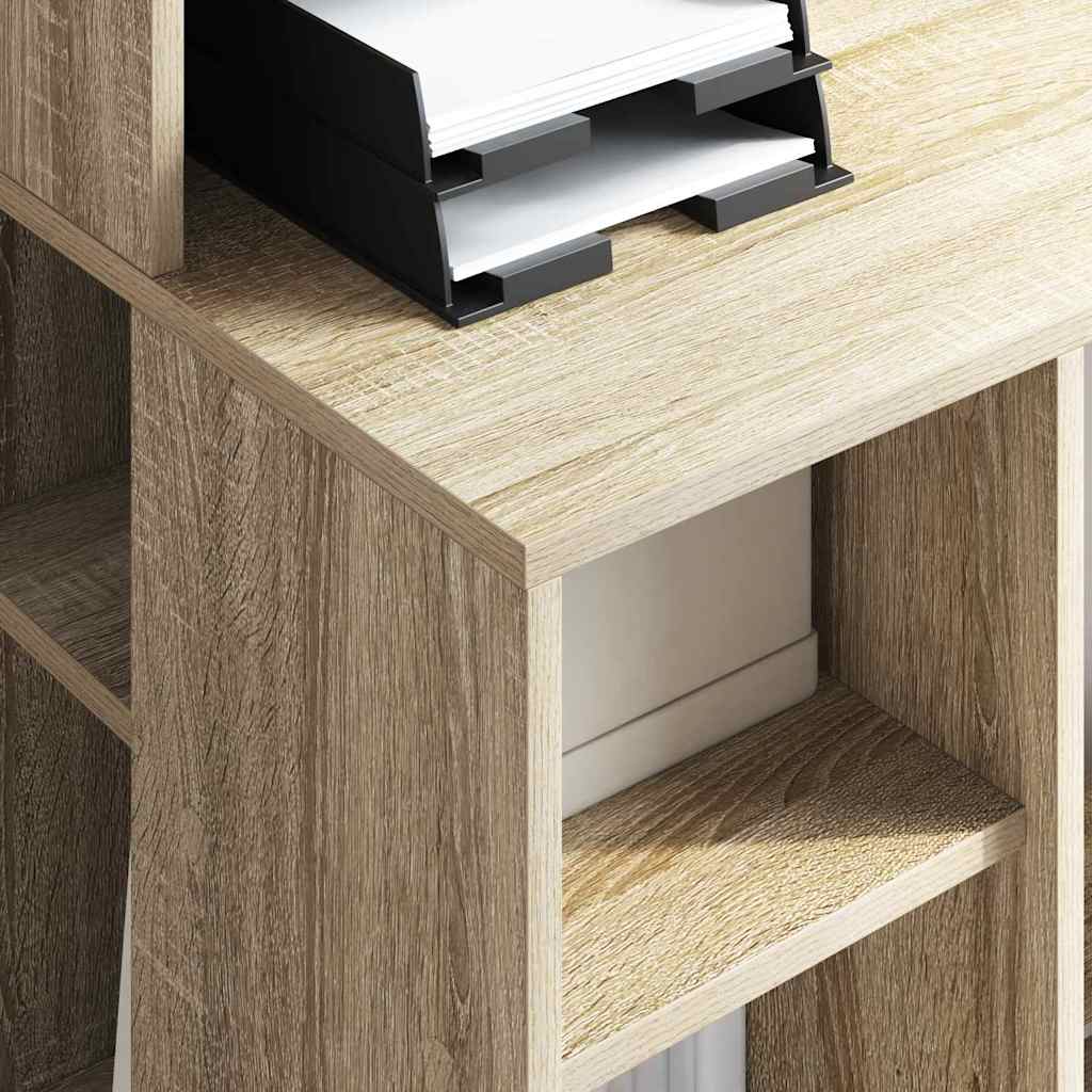 vidaXL Γραφείο με Αποθήκευση με ράφι Sonoma Δρυς 90 x 48 x 101.5 εκ.