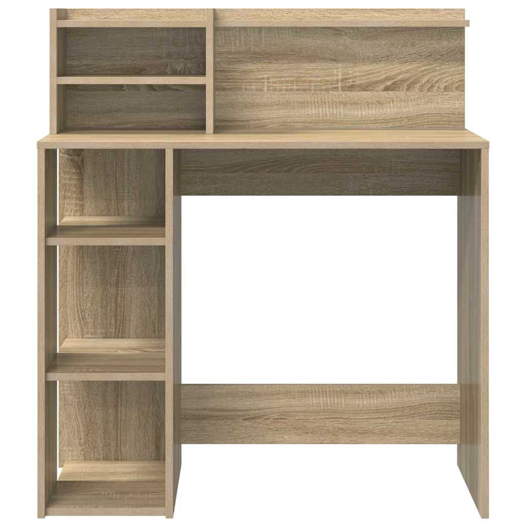 vidaXL Γραφείο με Αποθήκευση με ράφι Sonoma Δρυς 90 x 48 x 101.5 εκ.