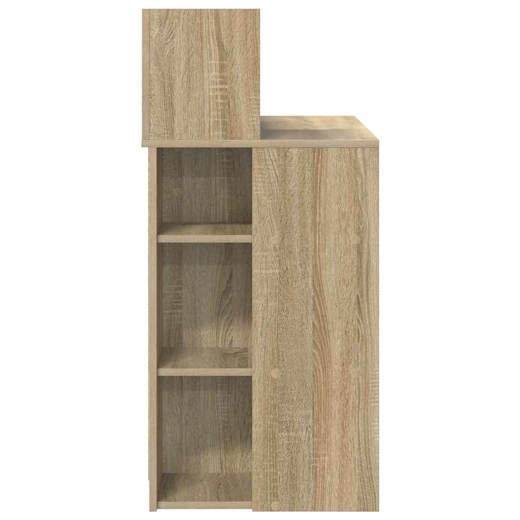 vidaXL Γραφείο με Αποθήκευση με ράφι Sonoma Δρυς 90 x 48 x 101.5 εκ.