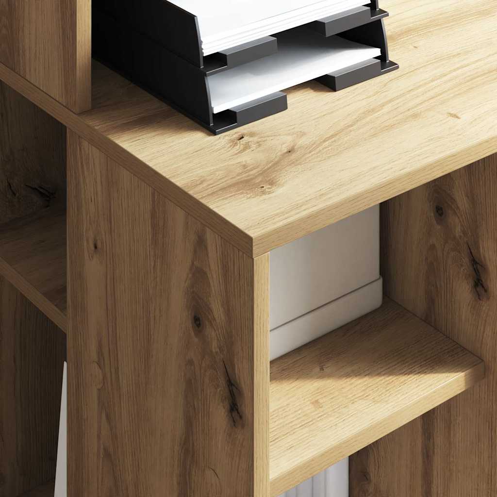 vidaXL Γραφείο με Αποθήκευση με ράφι artisan δρυς 90 x 48 x 101.5 εκ.