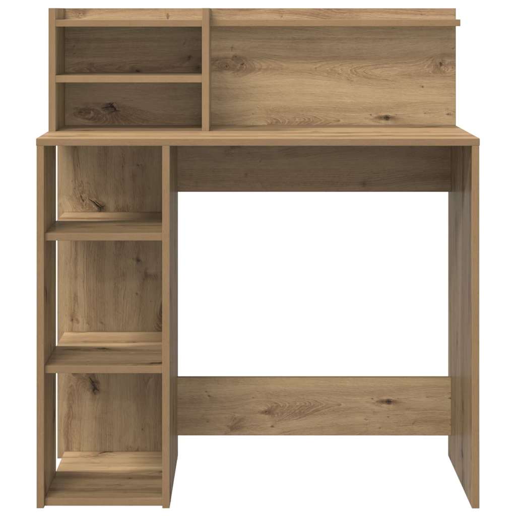 vidaXL Γραφείο με Αποθήκευση με ράφι artisan δρυς 90 x 48 x 101.5 εκ.