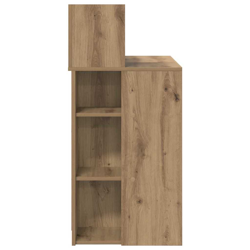 vidaXL Γραφείο με Αποθήκευση με ράφι artisan δρυς 90 x 48 x 101.5 εκ.