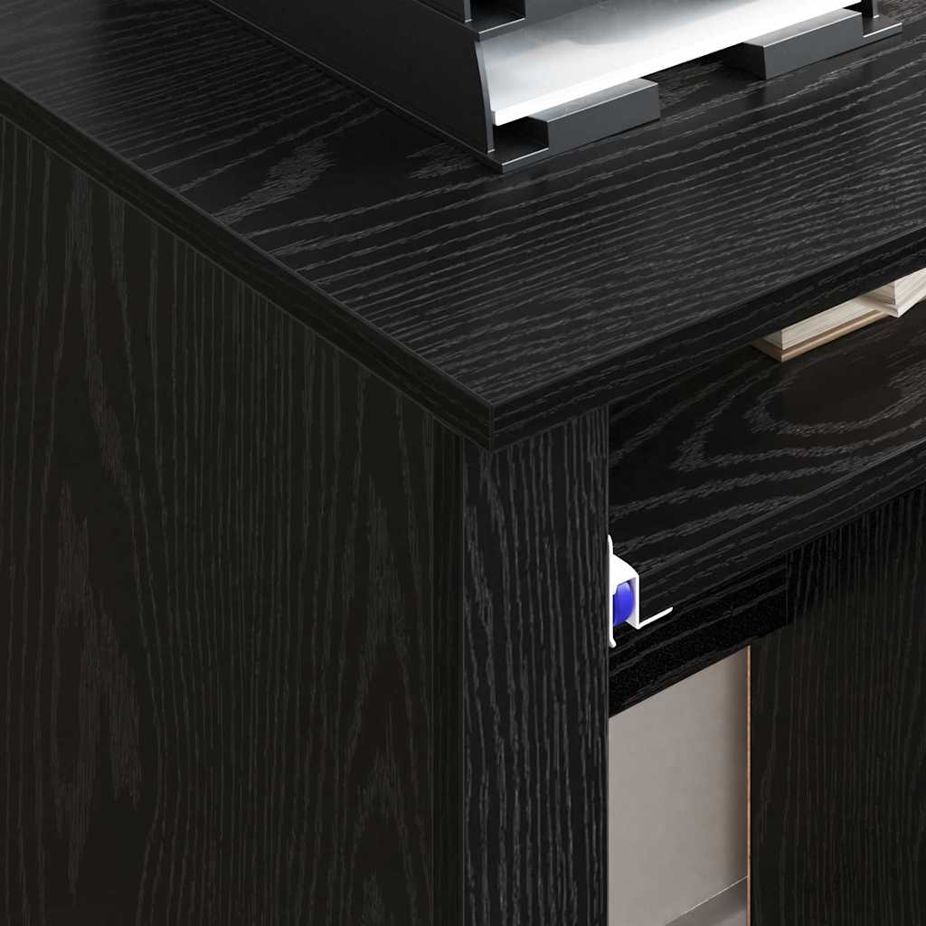 vidaXL Γραφείο με Ρόδες Μαύρη Οξυά 91 x 50 x 77 εκ. Επεξεργασμένο ξύλο
