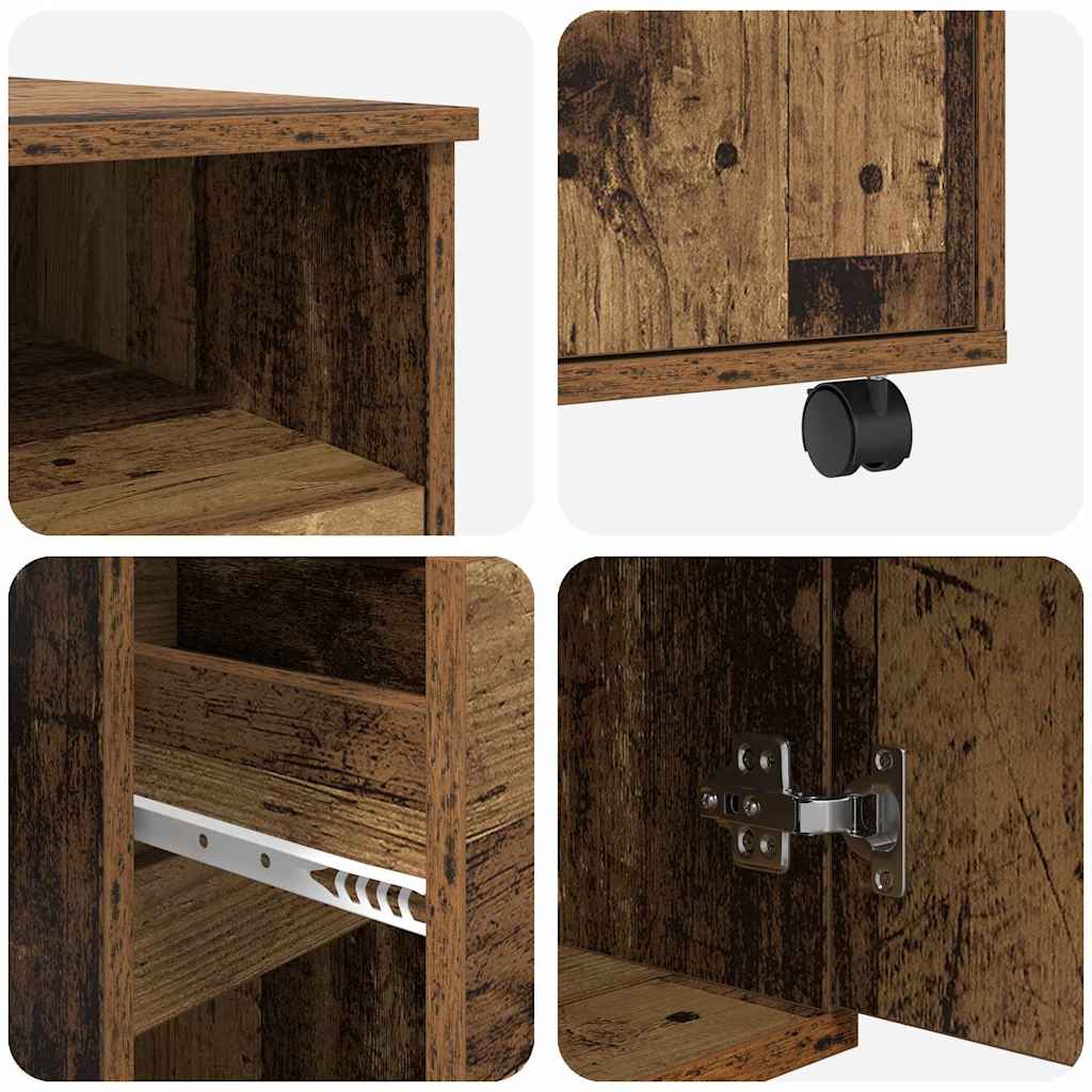 vidaXL Γραφείο με Ρόδες Παλιό Ξύλο 91 x 50 x 77 εκ. Επεξεργασμένο ξύλο