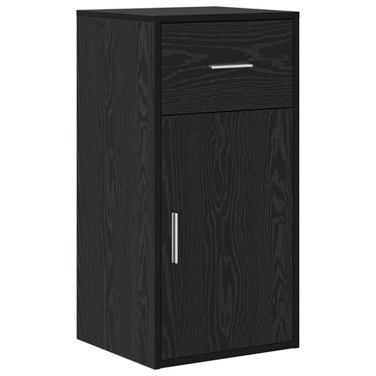 vidaXL Πλαϊνό γραφείο με συρτάρι Μαύρη Οξυά 38 x 34 x 75 εκ