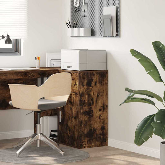 vidaXL Πλαϊνό γραφείο με συρτάρι Καπνιστή δρυς 38 x 34,5 x 75 εκ