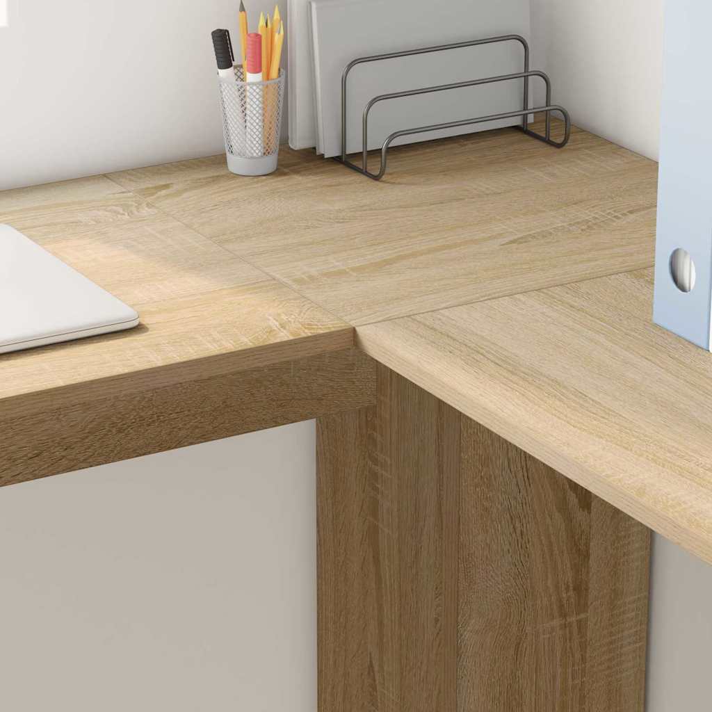vidaXL Γωνιακό Γραφείο με Αποθήκη Sonoma Δρυς 140 x 113.5 x 75 εκ.