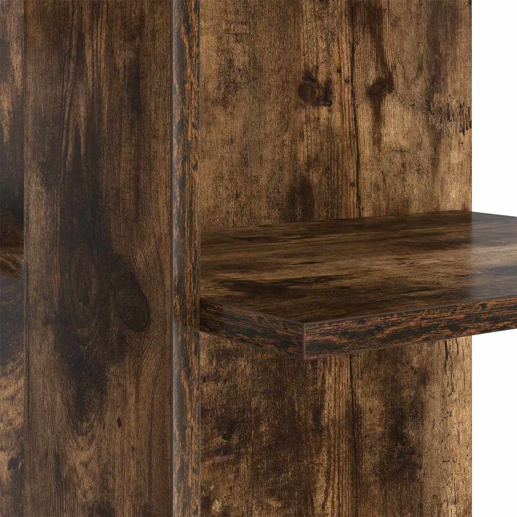 vidaXL Γωνιακό Γραφείο με Αποθήκη Καπνιστό Δρύς 140 x 113.5 x 75 εκ.