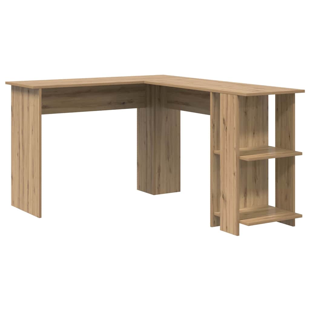 vidaXL Γωνιακό Γραφείο με Αποθήκη artisan δρυς 140 x 113.5 x 75 εκ.