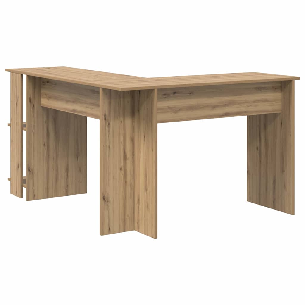 vidaXL Γωνιακό Γραφείο με Αποθήκη artisan δρυς 140 x 113.5 x 75 εκ.