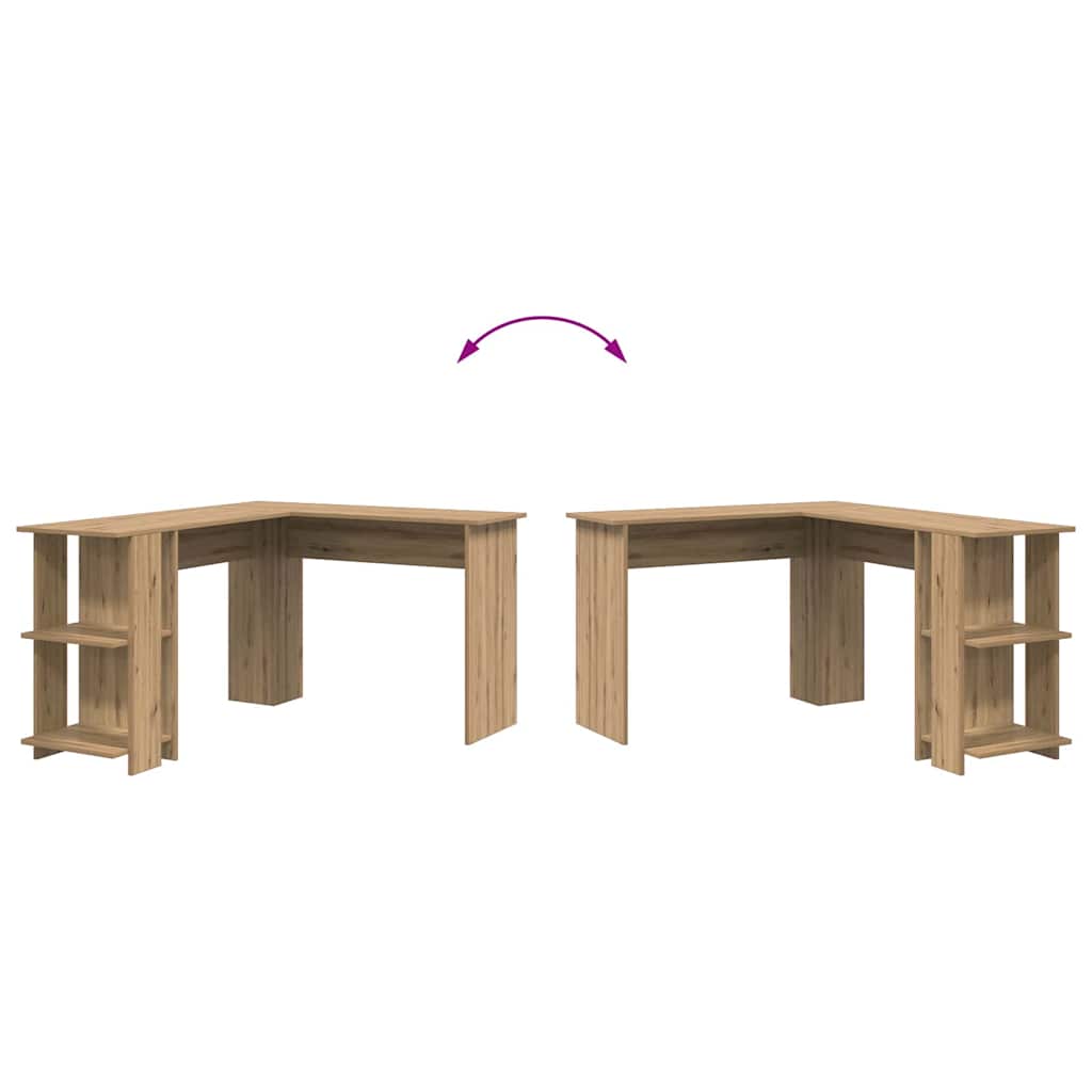 vidaXL Γωνιακό Γραφείο με Αποθήκη artisan δρυς 140 x 113.5 x 75 εκ.