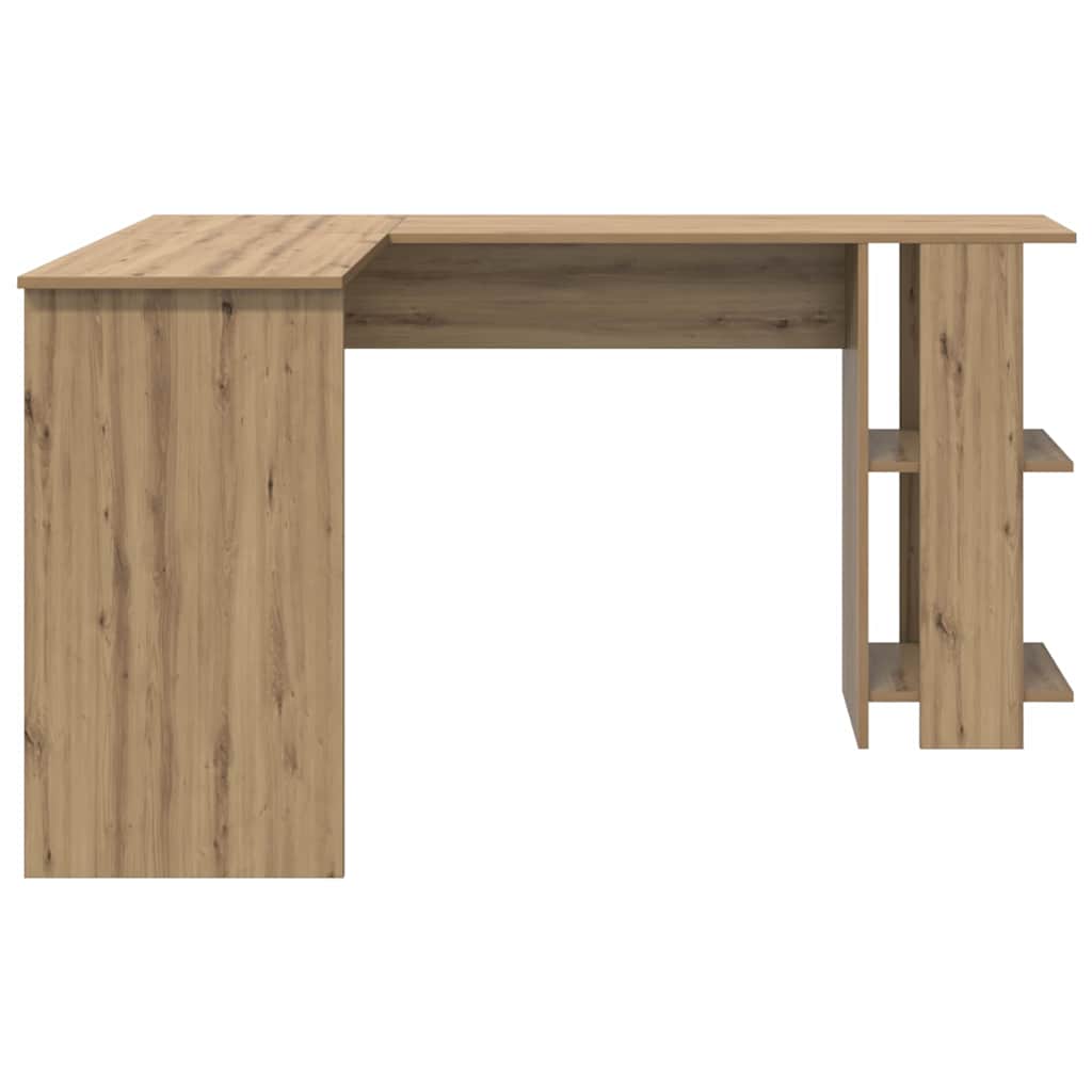 vidaXL Γωνιακό Γραφείο με Αποθήκη artisan δρυς 140 x 113.5 x 75 εκ.