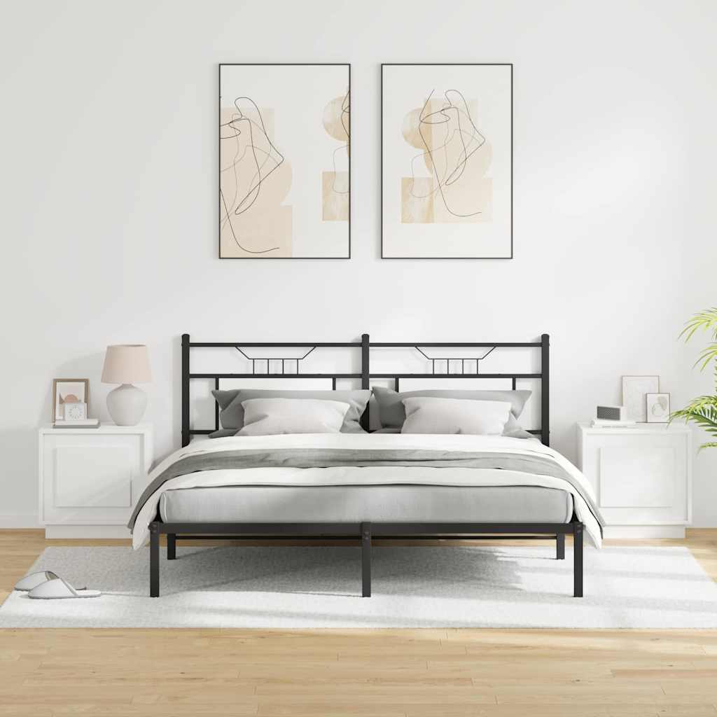 vidaXL Κομοδίνο με 2 pcs Λευκό 44 x 34.5 x 45 εκ Επεξεργασμένο ξύλο