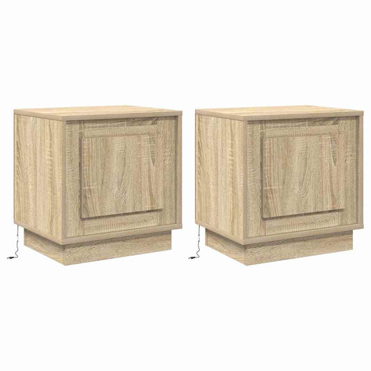 vidaXL Κομοδίνο 2 pcs Sonoma Δρυς 44 x 34.5 x 45 εκ Επεξεργασμένο ξύλο