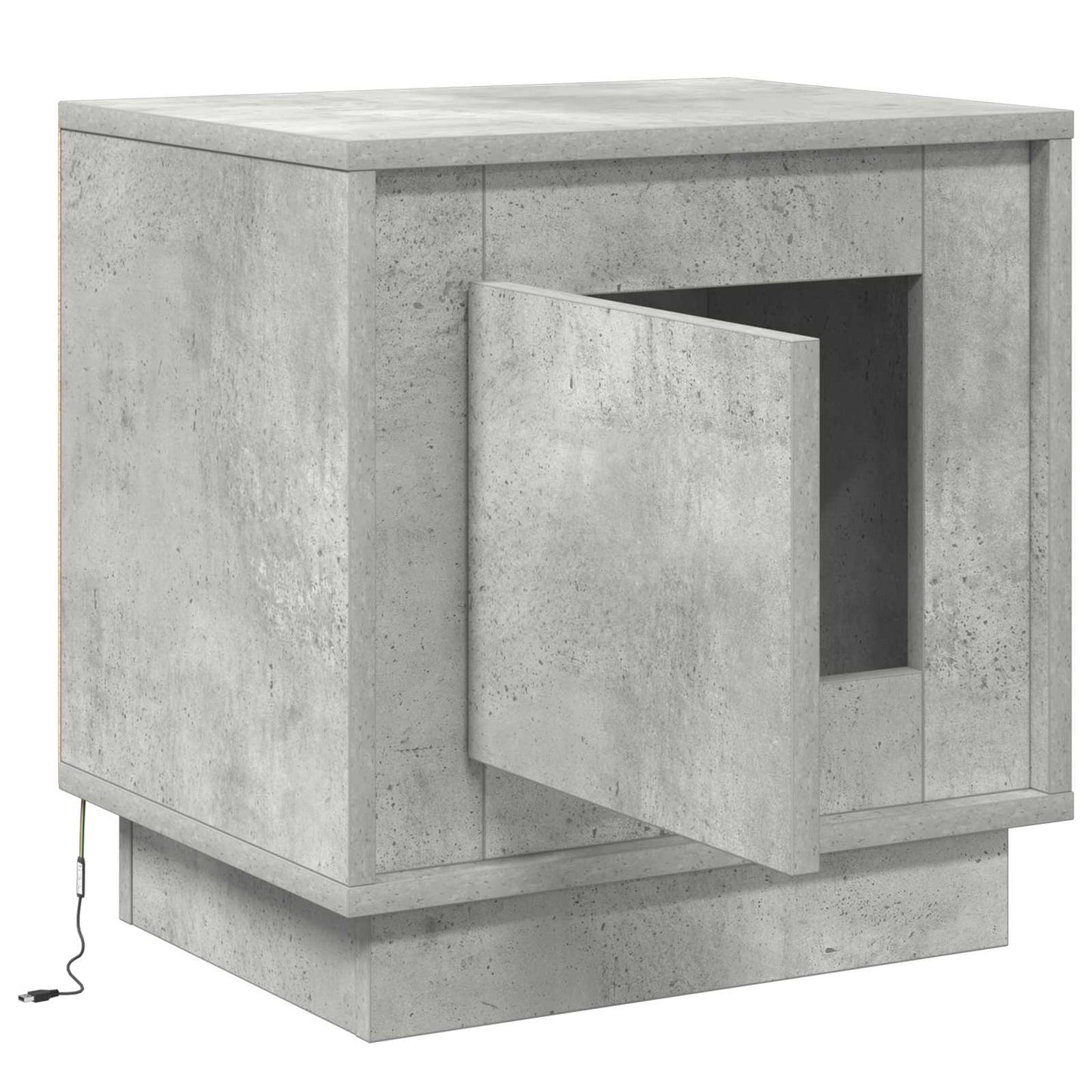 vidaXL Κομοδίνο Σκυρόδεμα Γκρι 44 x 34,5 x 45 εκ Επεξεργασμένο Ξύλο