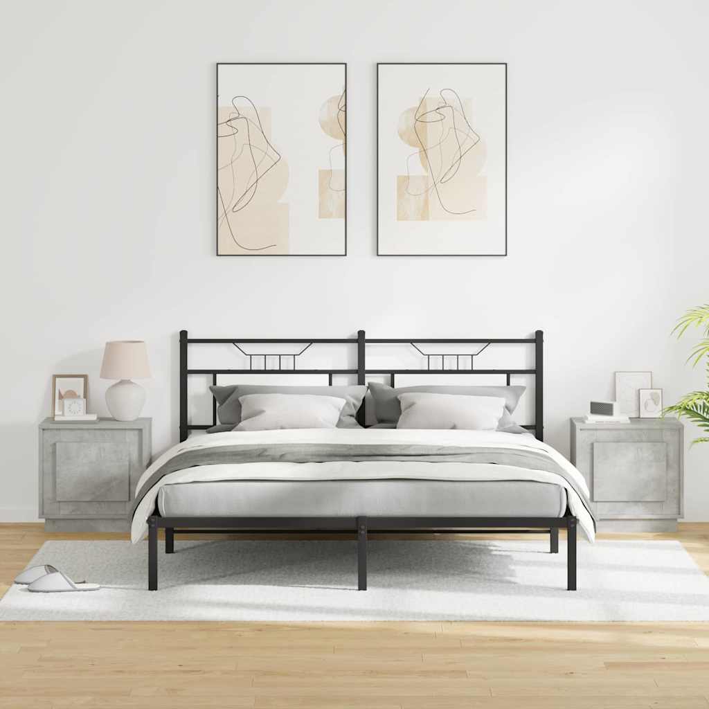 vidaXL Κομοδίνο με 2 pcs Γκρι σκυροδέματος 44 x 34.5 x 45 εκ