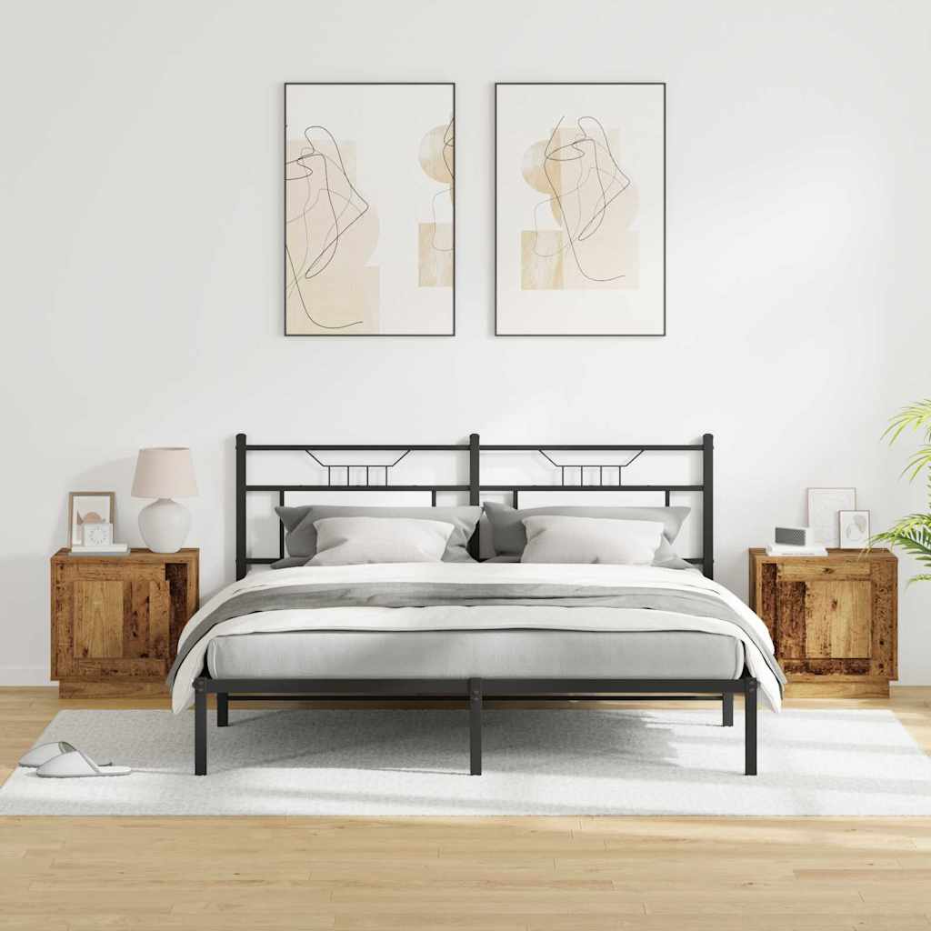 vidaXL Κομοδίνο 2 pcs Παλαιό ξύλο 44 x 34.5 x 45 εκ Επεξεργασμένο ξύλο