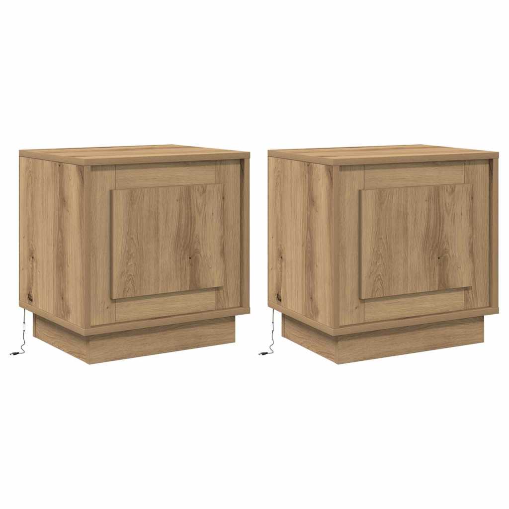 vidaXL Κομοδίνο με 2 pcs artisan δρυς 44 x 34.5 x 45 εκ
