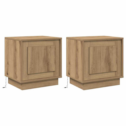 vidaXL Κομοδίνο με 2 pcs artisan δρυς 44 x 34.5 x 45 εκ