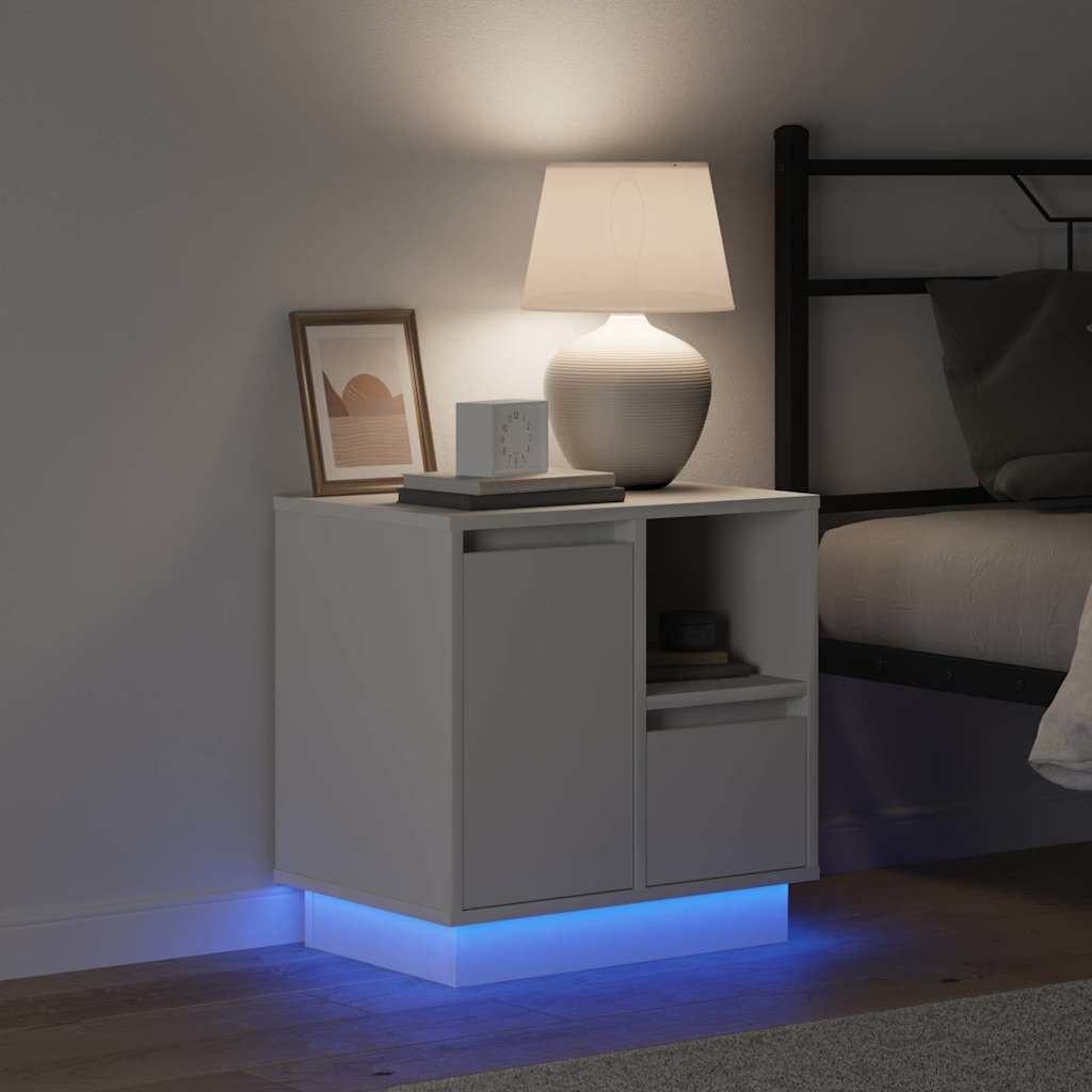 vidaXL Κομοδίνο με 2 pcs Λευκό 50 x 34.5 x 50 εκ. Επεξεργασμένο ξύλο