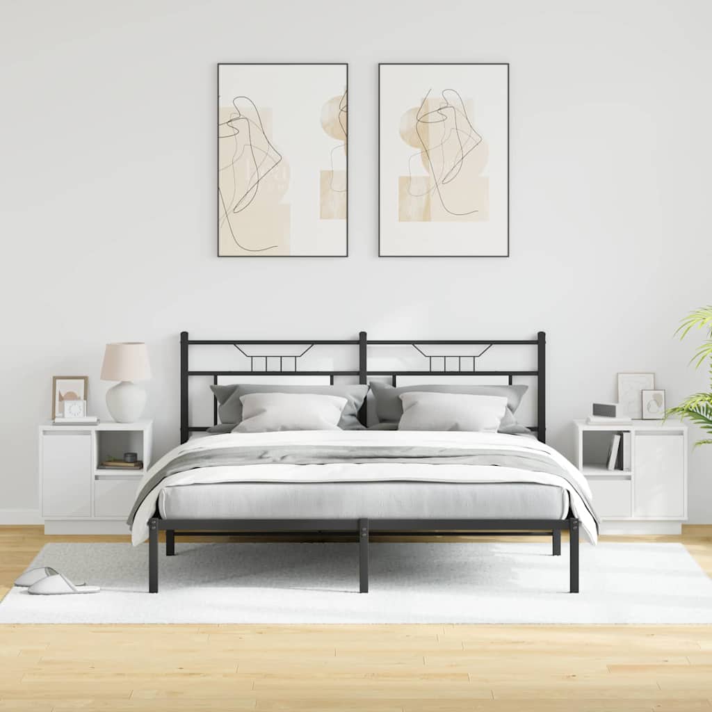 vidaXL Κομοδίνο με 2 pcs Λευκό 50 x 34.5 x 50 εκ. Επεξεργασμένο ξύλο