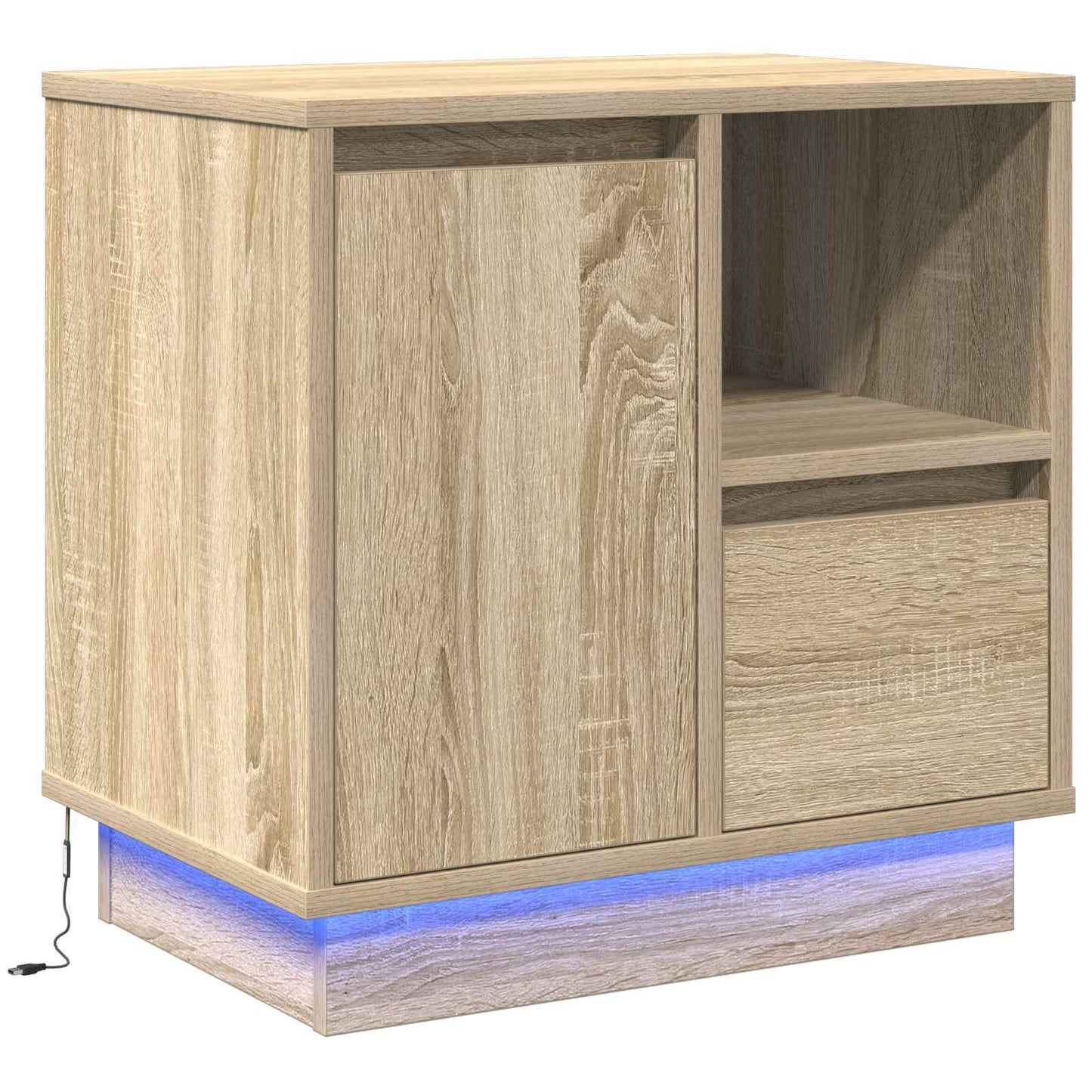 vidaXL Κομοδίνο με Sonoma Δρυς 50 x 34.5 x 50 εκ. Επεξεργασμένο ξύλο