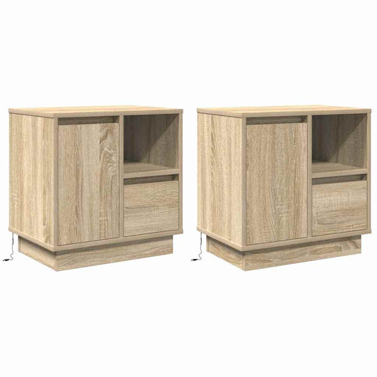 vidaXL Κομοδίνο με συρτάρι με 2 pcs Sonoma Δρυς 50 x 34.5 x 50 εκ.