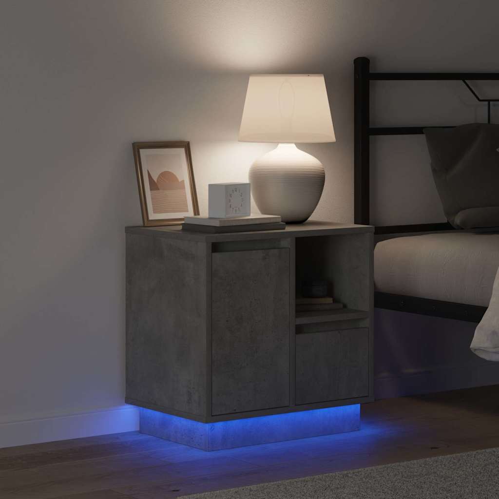 vidaXL Κομοδίνο με συρτάρι 2 pcs Γκρι σκυροδέματος 50 x 34.5 x 50 εκ.