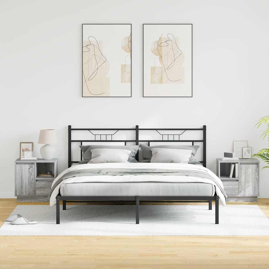 vidaXL Κομοδίνο με 2 pcs Γκρι 50 x 34.5 x 50 εκ. Επεξεργασμένο ξύλο