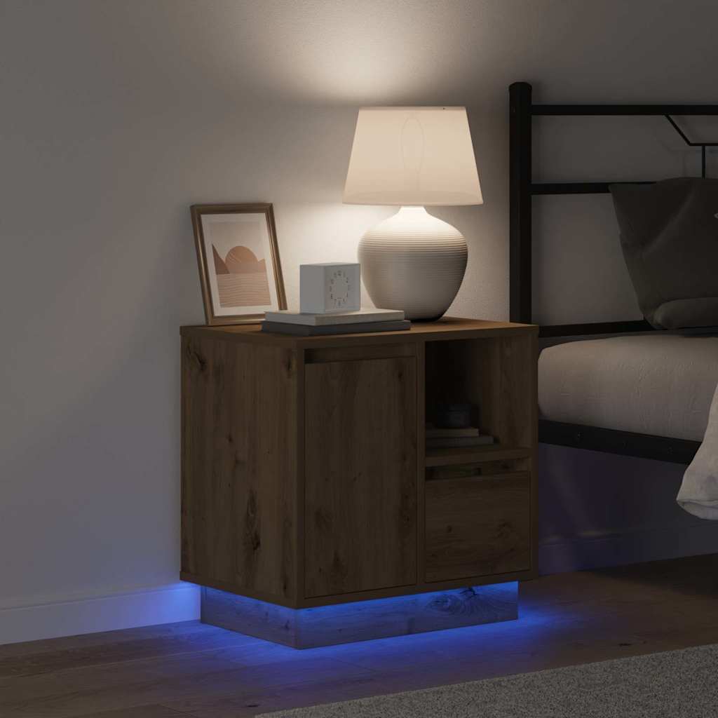 vidaXL Κομοδίνο με συρτάρι 2 pcs Artisan Oak 50 x 34,5 x 50 εκ.