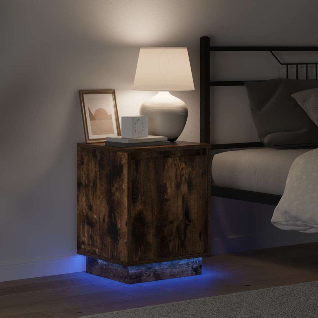 vidaXL Κομοδίνο με 2 pcs Καπνιστό Δρύς 39 x 34.5 x 50 εκ.