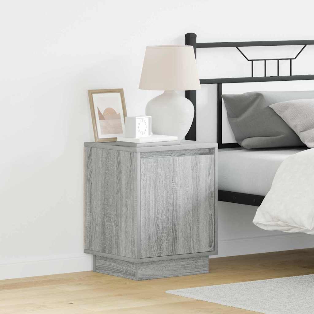 vidaXL Κομοδίνο με Γκρι 39 x 34.5 x 50 εκ. Επεξεργασμένο ξύλο