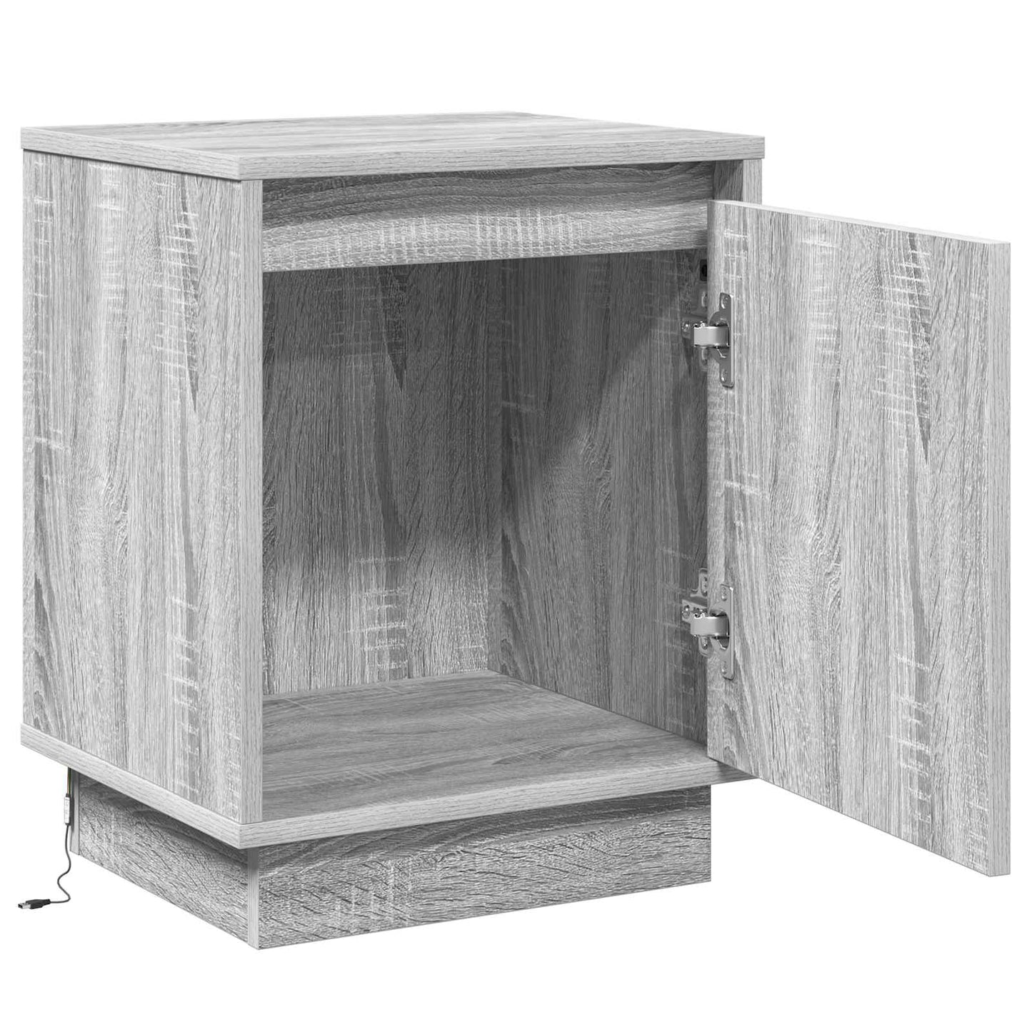 vidaXL Κομοδίνο με Γκρι 39 x 34.5 x 50 εκ. Επεξεργασμένο ξύλο