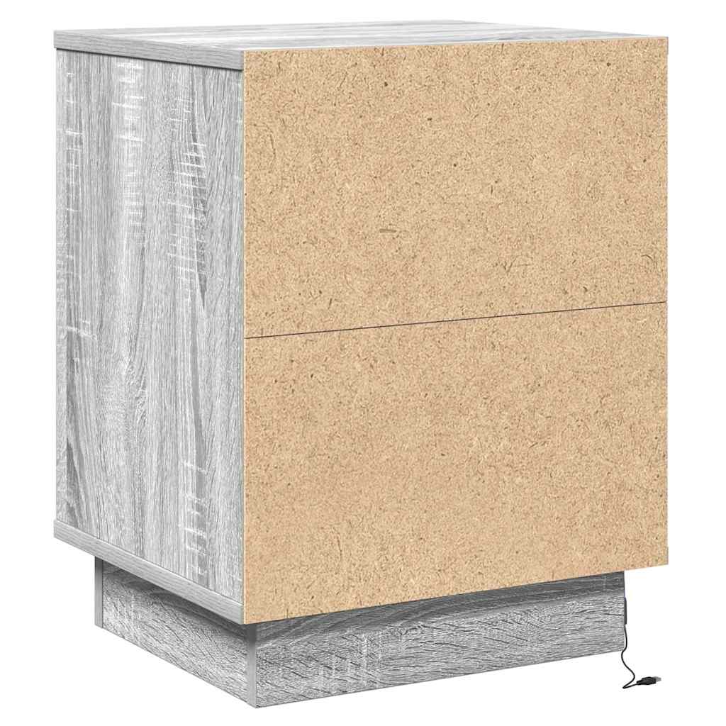 vidaXL Κομοδίνο με Γκρι 39 x 34.5 x 50 εκ. Επεξεργασμένο ξύλο