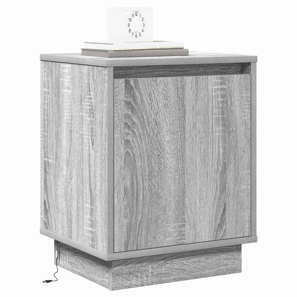 vidaXL Κομοδίνο με Γκρι 39 x 34.5 x 50 εκ. Επεξεργασμένο ξύλο