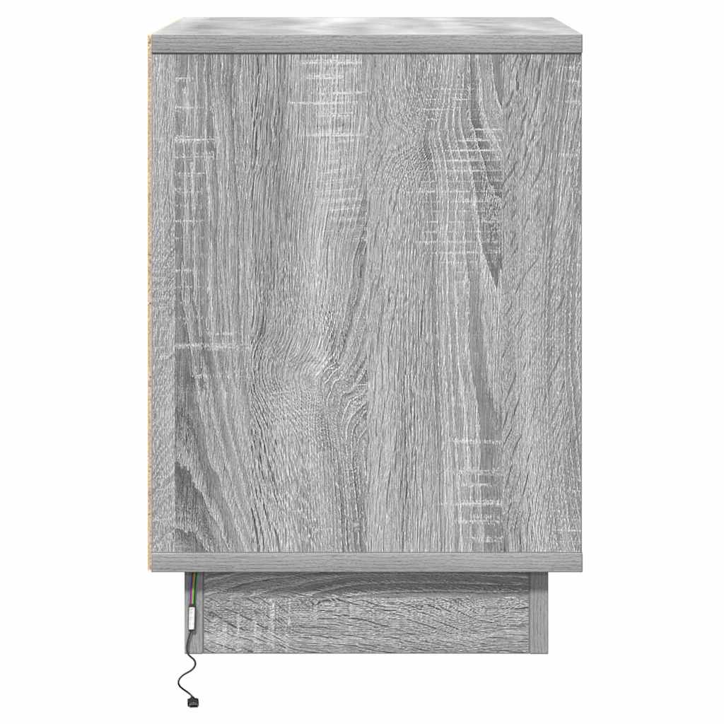 vidaXL Κομοδίνο με Γκρι 39 x 34.5 x 50 εκ. Επεξεργασμένο ξύλο