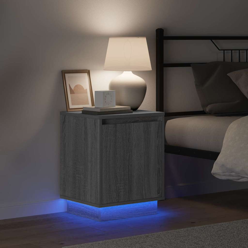 vidaXL Κομοδίνο με 2 pcs Γκρι 39 x 34.5 x 50 εκ. Επεξεργασμένο ξύλο