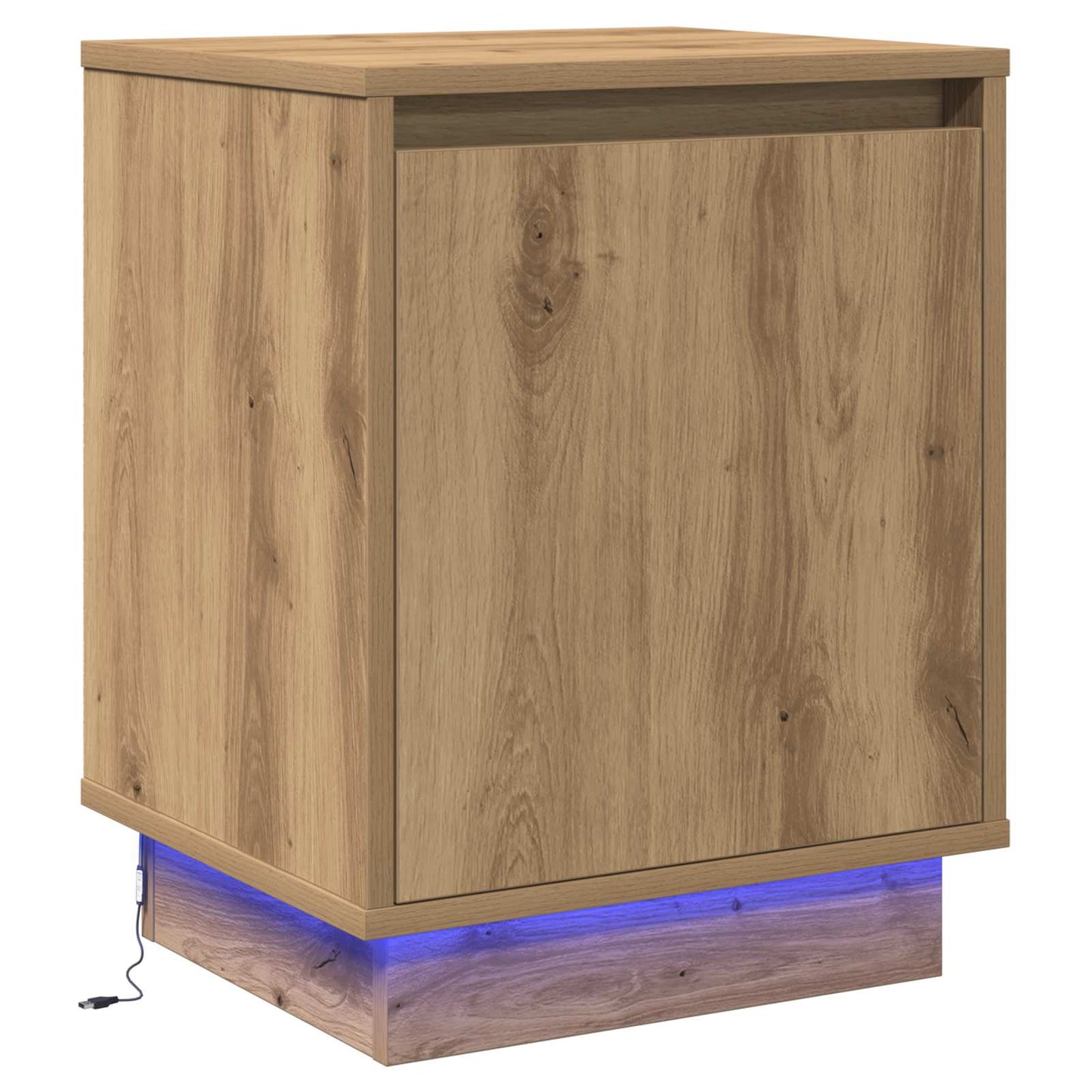 vidaXL Κομοδίνο με artisan δρυς 39 x 34.5 x 50 εκ. Επεξεργασμένο ξύλο