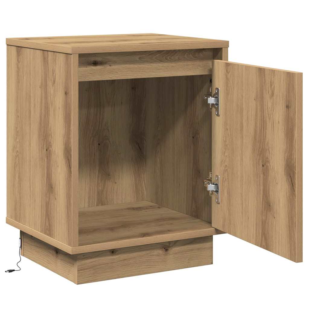 vidaXL Κομοδίνο με artisan δρυς 39 x 34.5 x 50 εκ. Επεξεργασμένο ξύλο