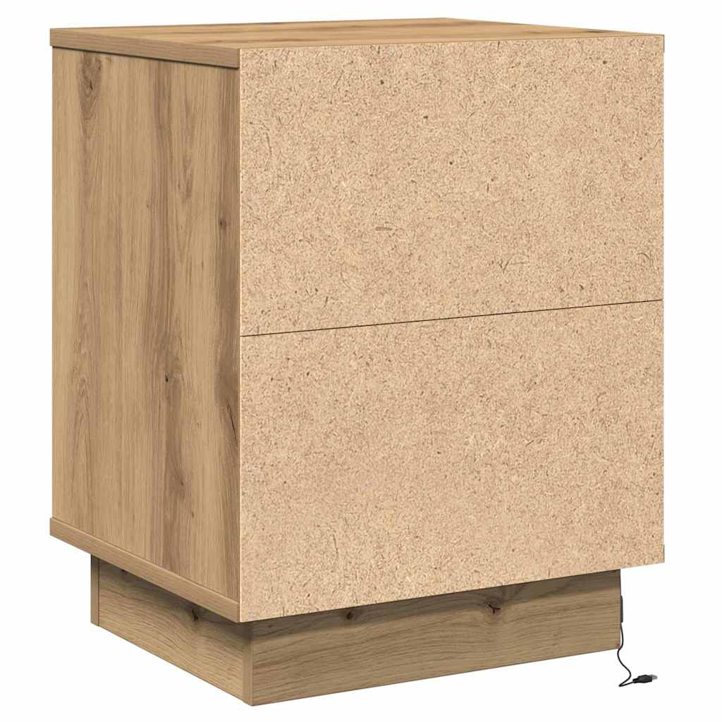 vidaXL Κομοδίνο με artisan δρυς 39 x 34.5 x 50 εκ. Επεξεργασμένο ξύλο