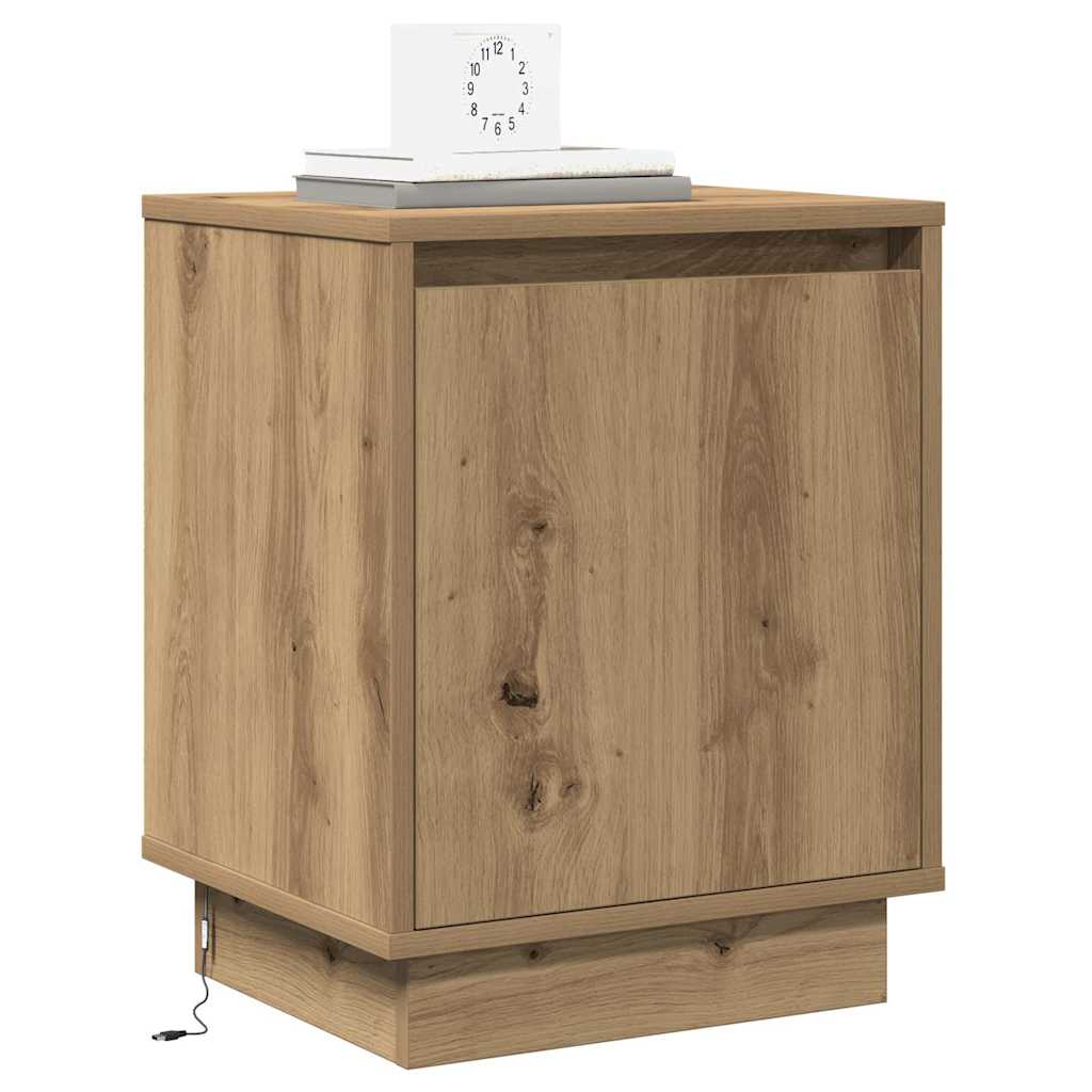 vidaXL Κομοδίνο με artisan δρυς 39 x 34.5 x 50 εκ. Επεξεργασμένο ξύλο