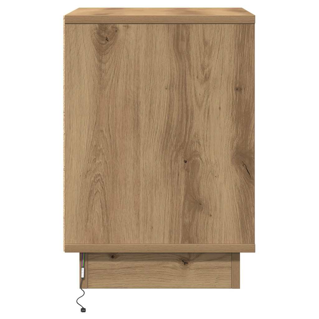 vidaXL Κομοδίνο με artisan δρυς 39 x 34.5 x 50 εκ. Επεξεργασμένο ξύλο