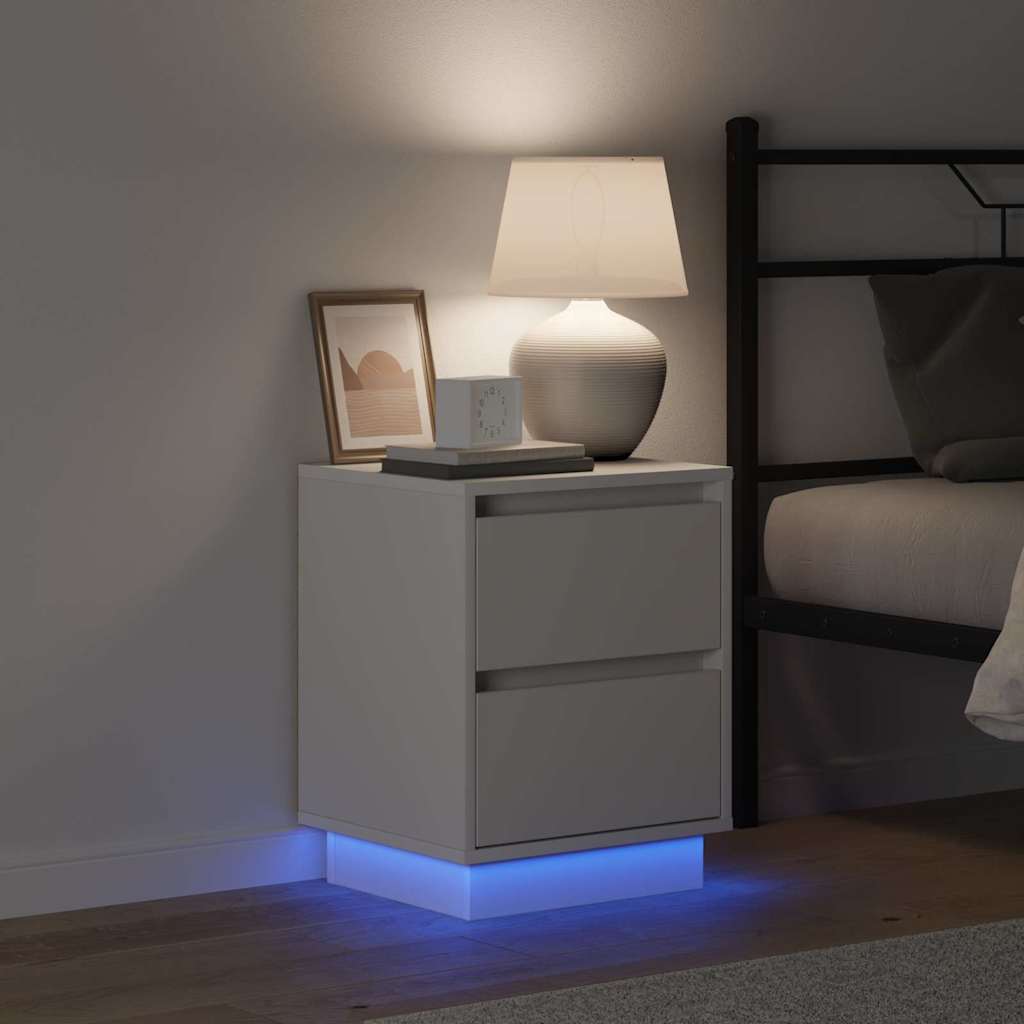 vidaXL Κομοδίνο με 2 pcs Λευκό 39 x 34.5 x 50 εκ. Επεξεργασμένο ξύλο