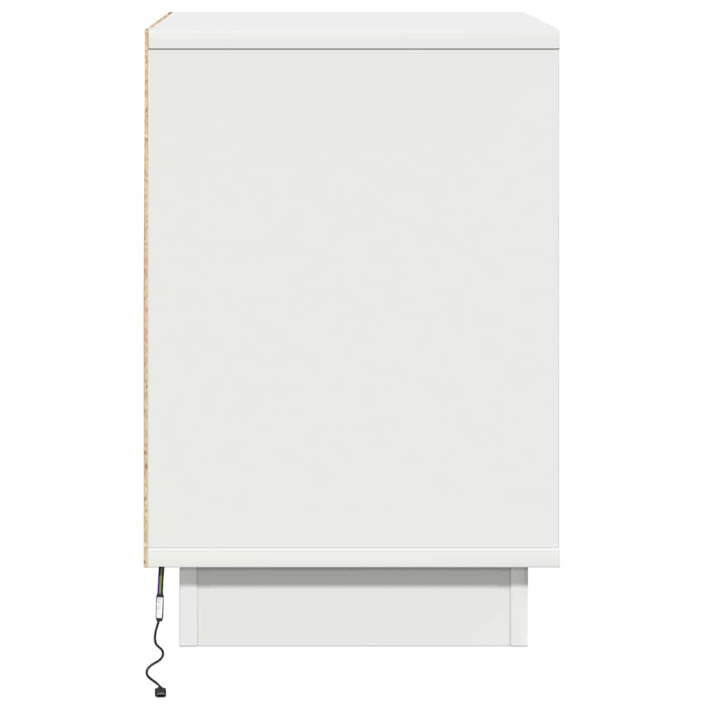 vidaXL Κομοδίνο με 2 pcs Λευκό 39 x 34.5 x 50 εκ. Επεξεργασμένο ξύλο