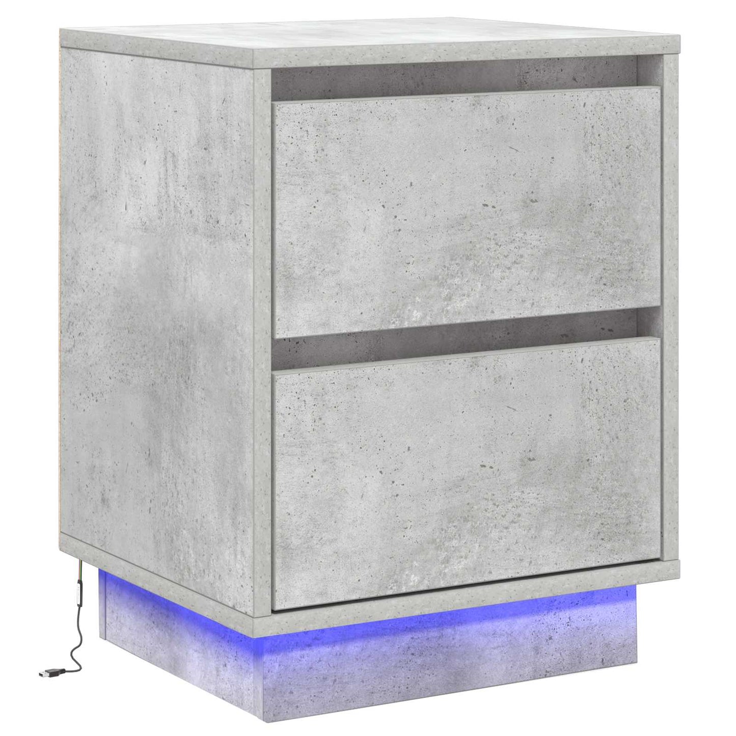 vidaXL Κομοδίνο Σκυρόδεμα Γκρι 39 x 34,5 x 50 εκ. Επεξεργασμένο ξύλο