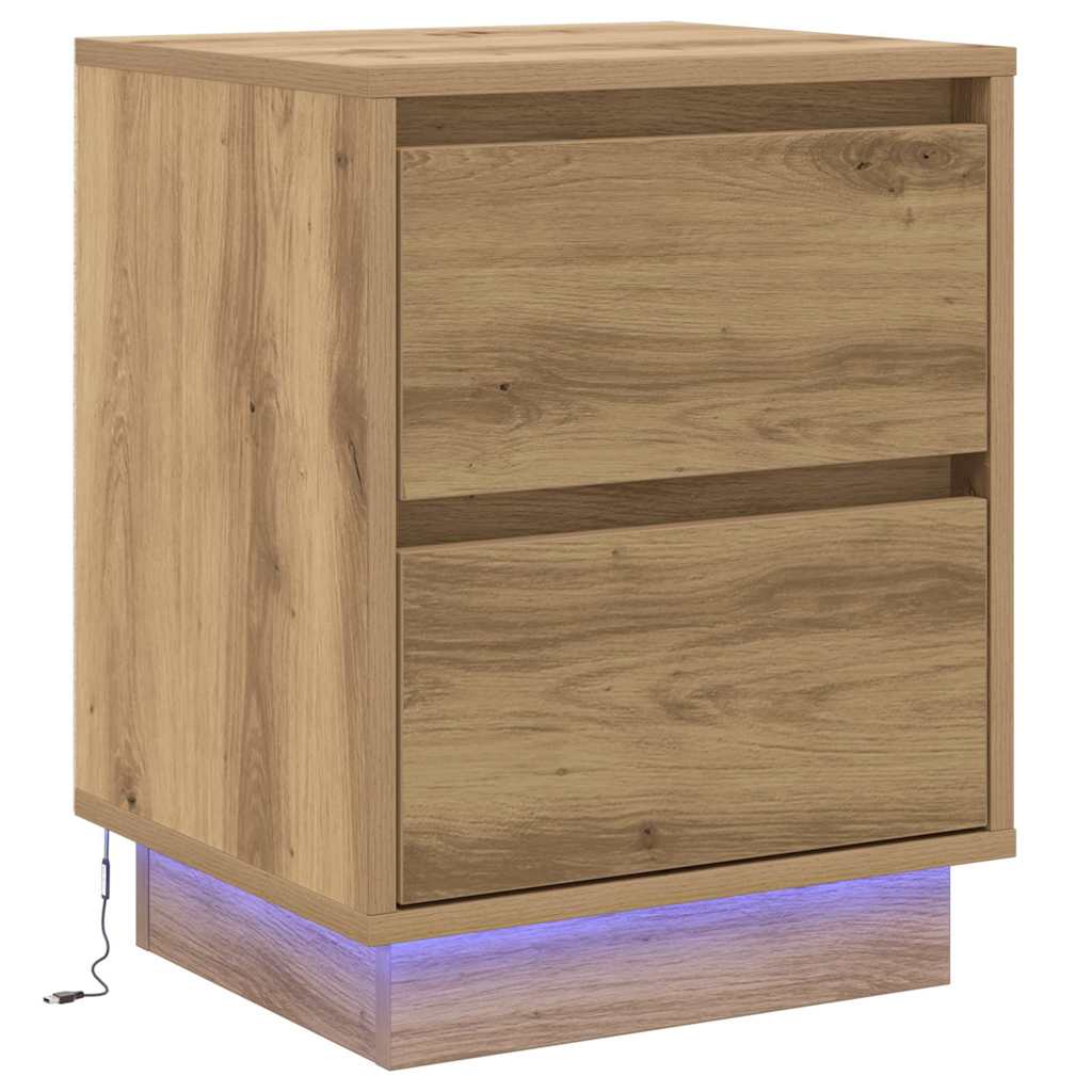 vidaXL Κομοδίνο με Artisan Oak 39 x 34.5 x 50 εκ. Επεξεργασμένο ξύλο