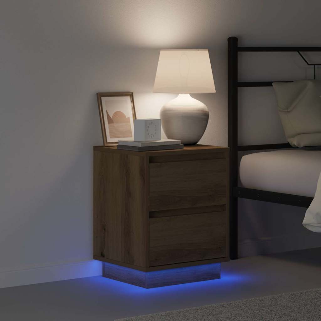 vidaXL Κομοδίνο με συρτάρι με 2 pcs artisan δρυς 39 x 34.5 x 50 εκ.