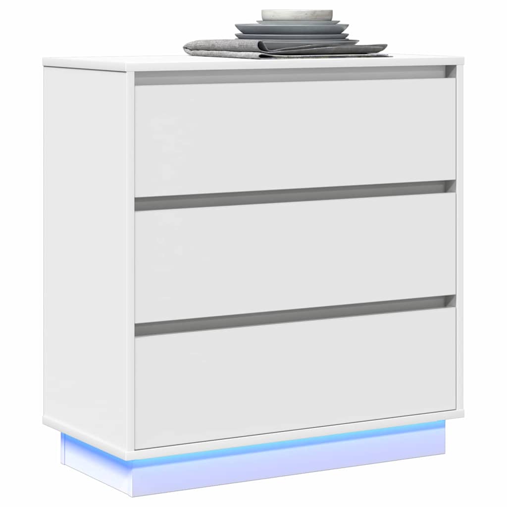 vidaXL Κομοδίνο με συρτάρι Λευκό 71 x 34.5 x 75 εκ. Επεξεργασμένο ξύλο