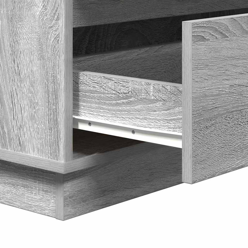 vidaXL Κομοδίνο Γκρι 71 x 34,5 x 75 εκ. Επεξεργασμένο ξύλο